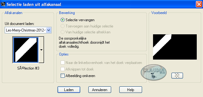 Selectie laden uit alfakanaal
