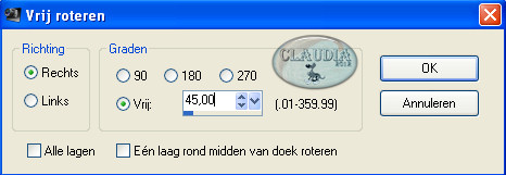 Instellingen Vrij roteren