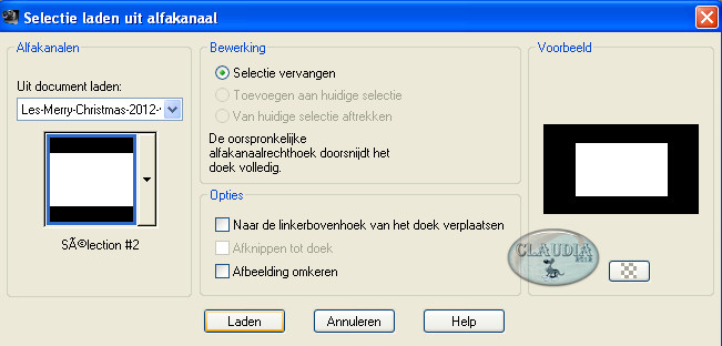 Selectie laden uit alfakanaal