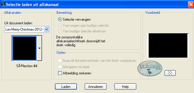 Selectie laden uit alfakanaal