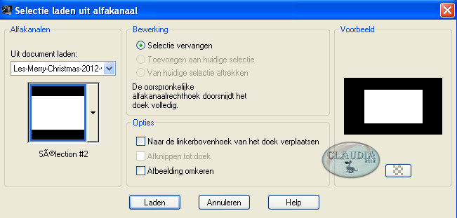 Selectie laden uit alfakanaal