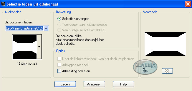 Selectie laden uit alfakanaal