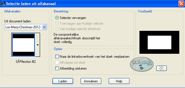 Selectie laden uit alfakanaal
