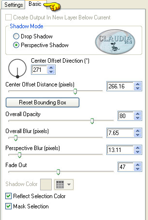 Instellingen van het Preset : reflect_front_Cre@line_4102012