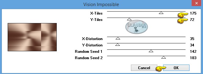 Instellingen filter VM Distortion - Vision Impossible