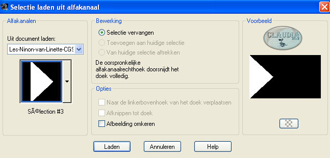 Selectie laden uit alfkanaal