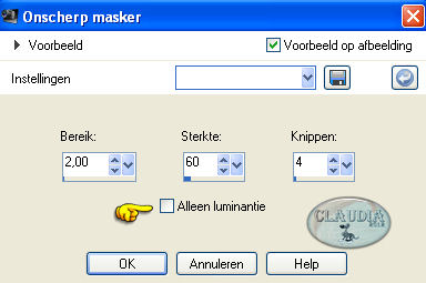 Instellingen Onscherp masker