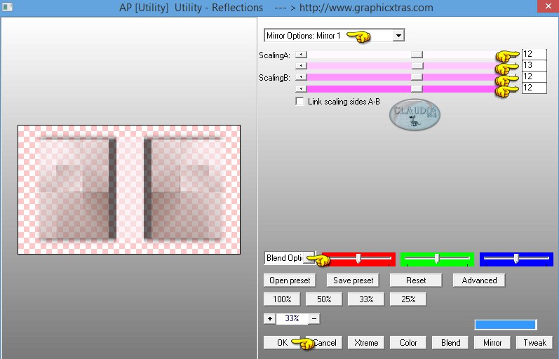 Instellingen filter AP [Utility] - Utility Reflections