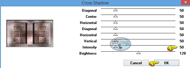 Instellingen filter Graphics Plus - Cross Shadow