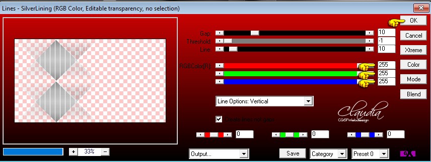 Instellingen filter AP 01 [Innovations] - Lines - SilverLining