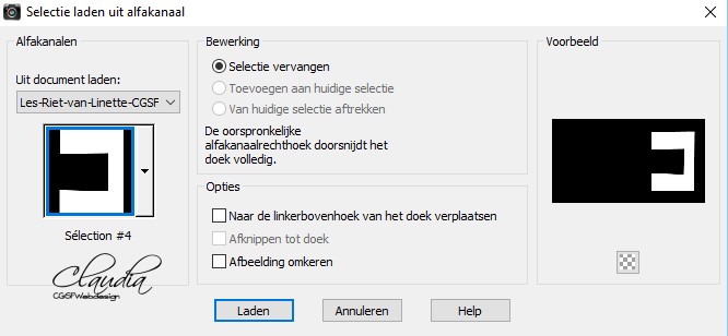 Selectie laden uit alfakanaal : Sélection #4