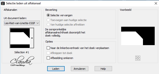 Selectie laden uit alfakanaal : Sélection #1