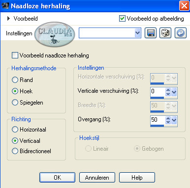 Instellingen Naadloze herhaling