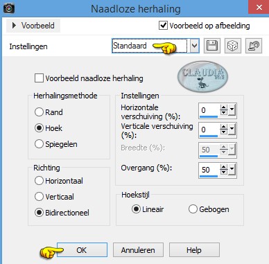 Instellingen Afbeeldingseffect - Naadloze herhaling