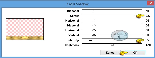 Instellingen filter Graphics Plus - Cross Shadow