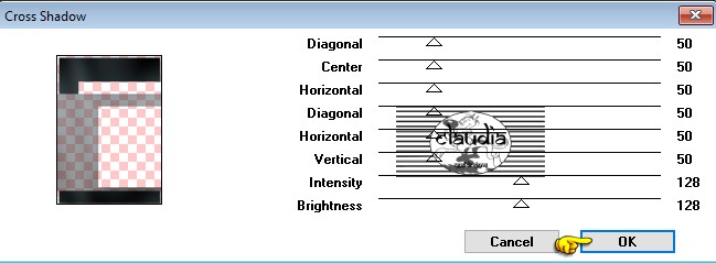 Instellingen filter Graphics Plus - Cross Shadow