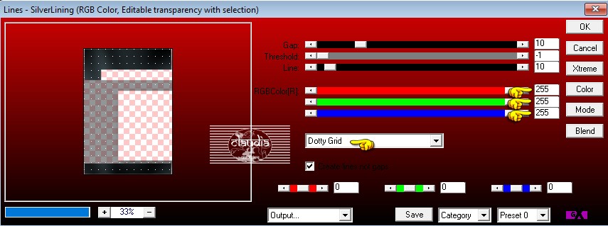 Instellingen filter AP 01 [Innovations] - Lines - SilverLining 