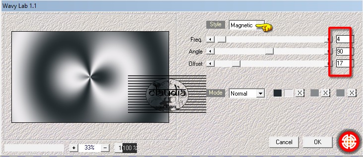 Instellingen filter Mehdi - Wavy Lab 1.1