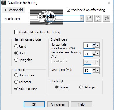 Instellingen Naadloze herhaling