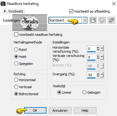 Instellingen Naadloze herhaling