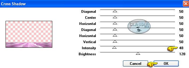 Instellingen filter Graphics Plus - Cross Shadow