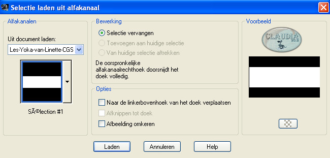 Selectie laden uit alfakanaal