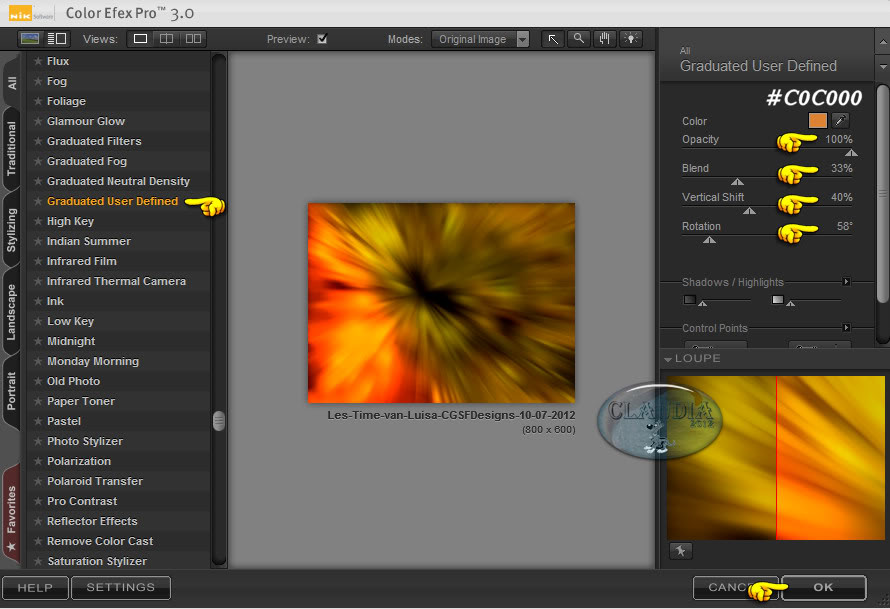 Instellingen filter Nik Software - Color Efex 3.0 Complete 