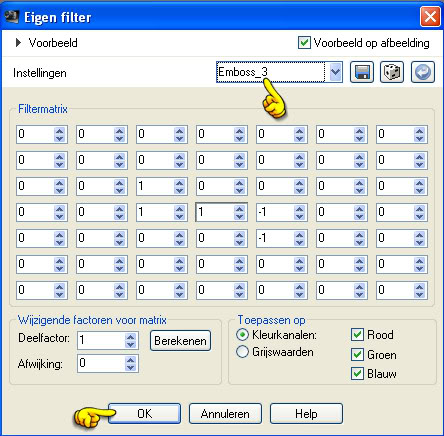 Instellingen eigen filter Emboss_3