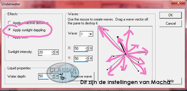 Dit zijn de instellingen van Macha