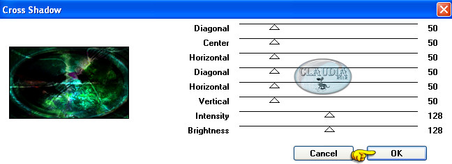 Instellingen filter Graphics Plus - Cross Shadow