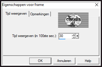 Animatie - Eigenschappen voor frame