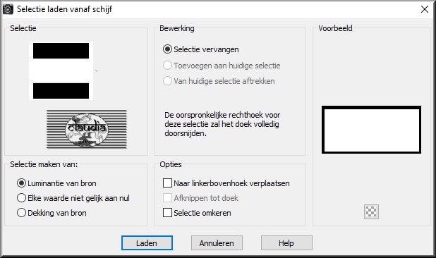 Selecties - Selectie laden/opslaan - Selectie laden vanaf schijf : selection 4 foret lointaine