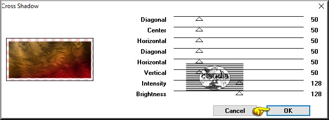 Effecten - Insteekfilters - Graphics Plus - Cross Shadow