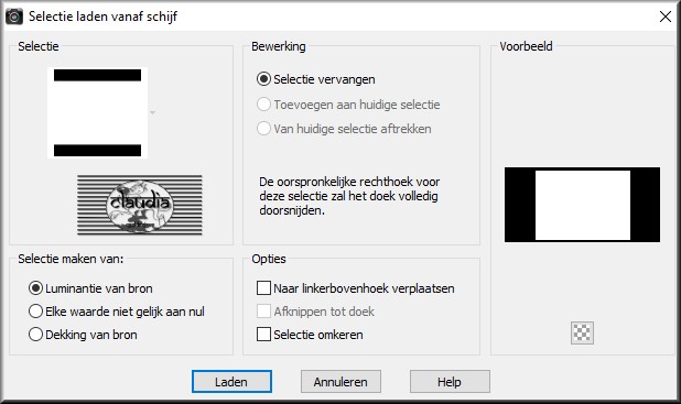 Selecties - Selectie laden/opslaan - Selectie laden vanaf schijf : selection 3 foret lointaine