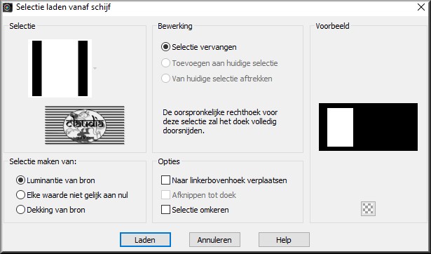 Selecties - Selectie laden/opslaan - Selectie laden vanaf schijf : selection 2 foret lointaine