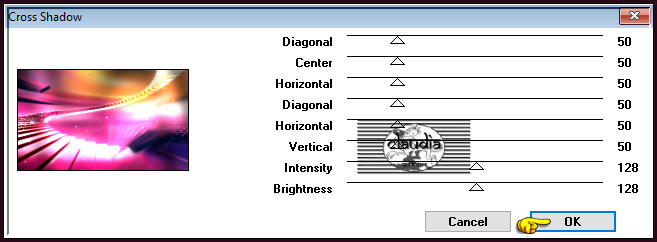 Effecten - Insteekfilters - Graphics Plus - Cross Shadow