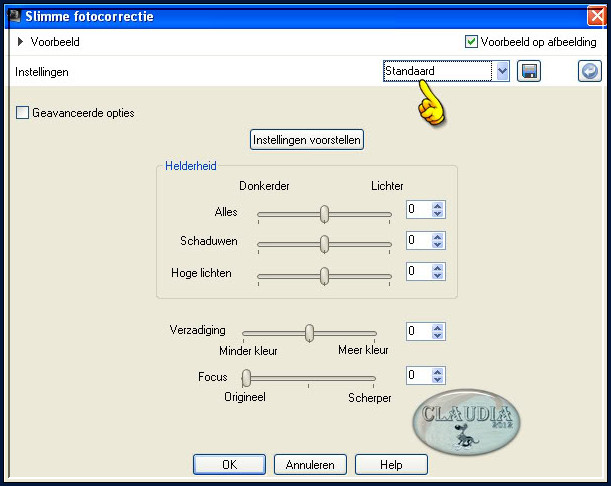 Aanpassen - Slimme fotocorrectie