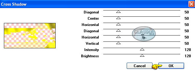 Instellingen filter Graphics Plus - Cross Shadow