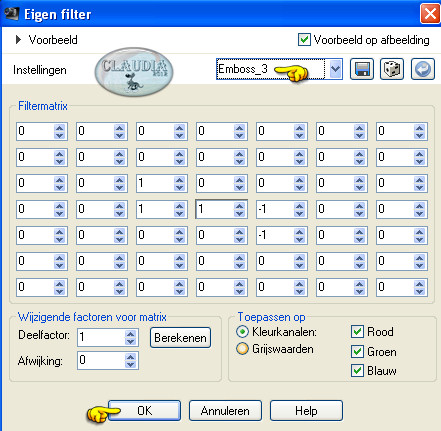 Instellingen Eigen filter - Emboss_3