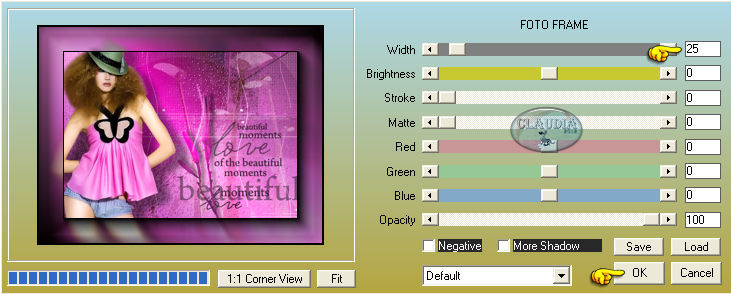 Instellingen filter AAA Frames - Foto Frame