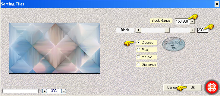 Instellingen filter Mehdi - Sorting Tiles