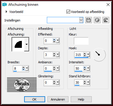 Effecten - 3D-Effecten - Afschuining binnen