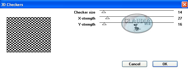 Instellingen filter Toadies - 3D Checkers