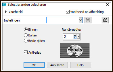 Selecties - Wijzigen - Selectieranden selecteren