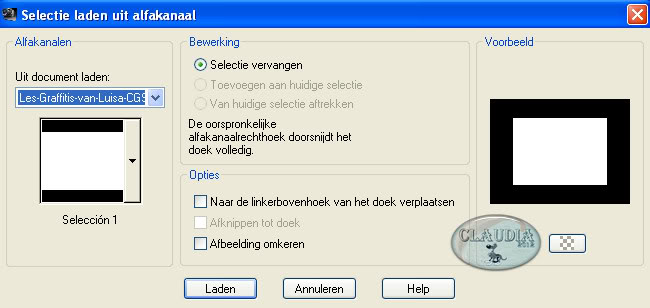 Selectie laden uit alfakanaal