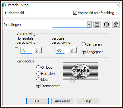 Effecten - Afbeeldingseffecten - Verschuiving :