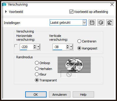 Effecten - Afbeeldingseffecten - Verschuiving :