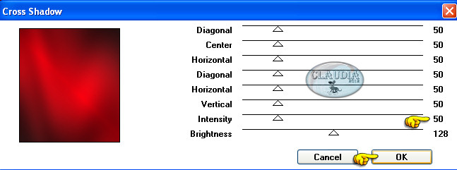 Instellingen filter Graphics Plus - Cross Shadow