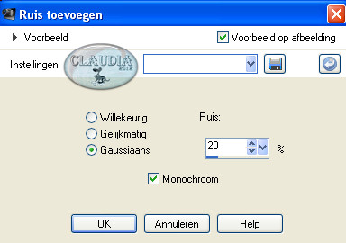 Instellingen toevoegen van Ruis (= grofkorreligheid)