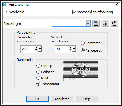 Effecten - Afbeeldingseffecten - Verschuiving :